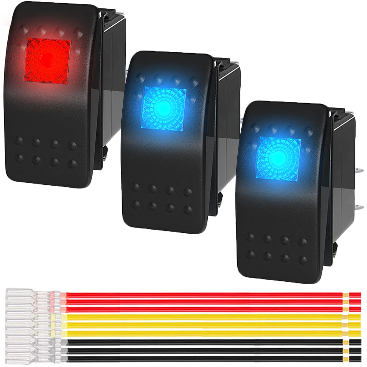 スイッチ3コルドバ　3枚セット Amazon.co.jp: MKBKLLJY 3個 マリンロッカースイッチ 12V 24V ライト